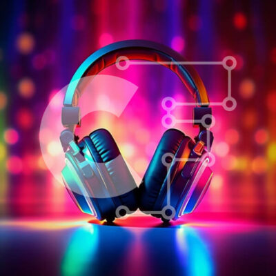 Intra Συλλεκτικό Ξύλινο Παζλ Plywood  4mm - Ζωντανά ακουστικά σε πολύχρωμο φόντο Σε Ξύλινο Κουτί - Διαστάσεις Puzzle: 10x10 cm – 25 κομμάτια - Image 1