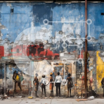 Intra Συλλεκτικό Ξύλινο Παζλ Plywood  4mm - Παραμελημένο και σάπιο κτίριο με ξεφλουδισμένη μπογιά και γκράφιτι Σε Ξύλινο Κουτί - Διαστάσεις Puzzle: 10x10 cm – 25 κομμάτια - Image 1