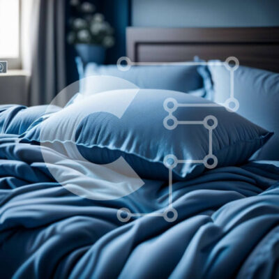 Intra Συλλεκτικό Ξύλινο Παζλ Plywood  4mm - Άνετο υπνοδωμάτιο με μπλε κουβέρτα και λευκό κάλυμμα Σε Ξύλινο Κουτί - Διαστάσεις Puzzle: 10x10 cm – 25 κομμάτια - Image 1