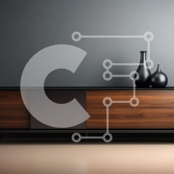 Intra Συλλεκτικό Ξύλινο Παζλ Plywood  4mm - Μοντέρνος μπουφές από ξύλο και μέταλλο σε τοίχο με σκούρο γκρι Σε Ξύλινο Κουτί - Διαστάσεις Puzzle: 10x10 cm – 25 κομμάτια - Image 1