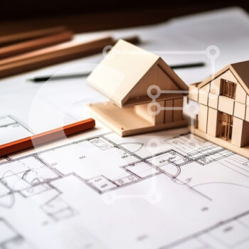 Intra Συλλεκτικό Ξύλινο Παζλ Plywood  4mm - Μικρό ξύλινο σπίτι σε αρχιτεκτονικά σχέδια Σε Ξύλινο Κουτί - Διαστάσεις Puzzle: 10x10 cm – 25 κομμάτια - Image 1