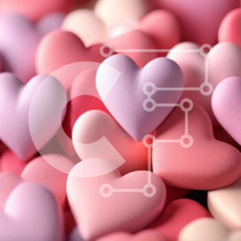 Intra Συλλεκτικό Ξύλινο Παζλ Plywood  4mm - Διακοσμήσεις για την ημέρα του Αγίου Βαλεντίνου με ροζ και λευκά ειδώλια σε σχήμα καρδιάς Σε Ξύλινο Κουτί - Διαστάσεις Puzzle: 10x10 cm – 25 κομμάτια - Image 1