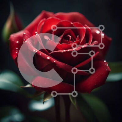 Intra Συλλεκτικό Ξύλινο Παζλ Plywood  4mm - Όμορφη εικόνα ενός κόκκινου τριαντάφυλλου με σταγονίδια νερού Σε Ξύλινο Κουτί - Διαστάσεις: 10x10 cm – 25 κομμάτια - Image 1