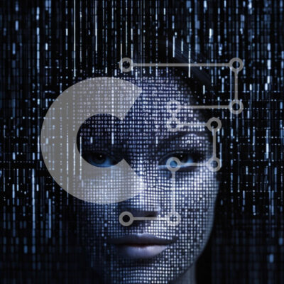 Intra Συλλεκτικό Ξύλινο Παζλ Plywood  4mm - Puzzle με Θέμα Abstract Binary Code Art - Γυναικείο Πρόσωπο στην Ψηφιακή Τεχνολογία Σε Ξύλινο Κουτί - Διαστάσεις Puzzle: 10x10 cm – 25 κομμάτια - Image 1