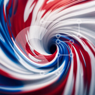 Intra Συλλεκτικό Ξύλινο Παζλ Plywood  4mm - Εντυπωσιακός στροβιλισμός με κόκκινο, λευκό και μπλε χρώμα Σε Ξύλινο Κουτί - Διαστάσεις Puzzle: 10x10 cm – 25 κομμάτια - Image 1