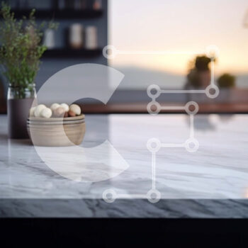 Intra Συλλεκτικό Ξύλινο Παζλ Plywood  4mm - Μοντέρνος μαρμάρινος πάγκος με λουλούδια Σε Ξύλινο Κουτί - Διαστάσεις Puzzle: 10x10 cm – 25 κομμάτια - Image 1