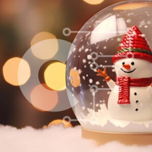 Intra Συλλεκτικό Ξύλινο Παζλ Plywood  4mm - Snow Globe με διακοσμημένο χιονάνθρωπο για την εορταστική περίοδο Σε Ξύλινο Κουτί - Διαστάσεις: 10x10 cm – 25 κομμάτια