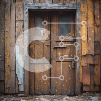 Intra Συλλεκτικό Ξύλινο Παζλ Plywood 4mm - Εγκαταλελειμμένο κτίριο με ξεπερασμένη ξύλινη πόρτα Σε Ξύλινο Κουτί - Διαστάσεις Puzzle: 10x10 cm – 25 κομμάτια - Image 1