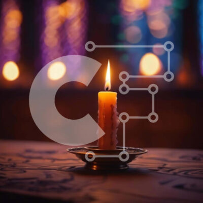 Intra Συλλεκτικό Ξύλινο Παζλ Plywood  4mm - Μονό αναμμένο κερί στο τραπέζι με θολά φώτα φόντου Σε Ξύλινο Κουτί - Διαστάσεις Puzzle: 10x10 cm – 25 κομμάτια - Image 1