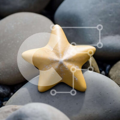 Intra Συλλεκτικό Ξύλινο Παζλ Plywood  4mm - Κίτρινο αστέρι σε γκρίζους βράχους Σε Ξύλινο Κουτί - Διαστάσεις: 10x10 cm – 25 κομμάτια - Image 1