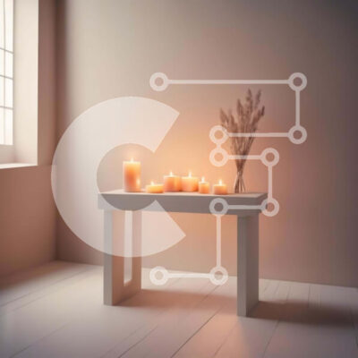 Intra Συλλεκτικό Ξύλινο Παζλ Plywood 4mm - Λευκό τραπέζι με κεριά για διαλογισμό ή προσευχή Σε Ξύλινο Κουτί - Διαστάσεις Puzzle: 10x10 cm – 25 κομμάτια - Image 1