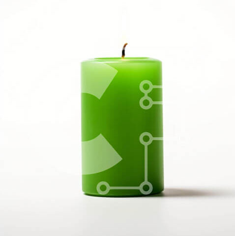 Intra Συλλεκτικό Ξύλινο Παζλ Plywood 4mm - Πράσινο κερί σε άσπρο φόντο Σε Ξύλινο Κουτί - Διαστάσεις: 10x10 cm – 25 κομμάτια - Image 1