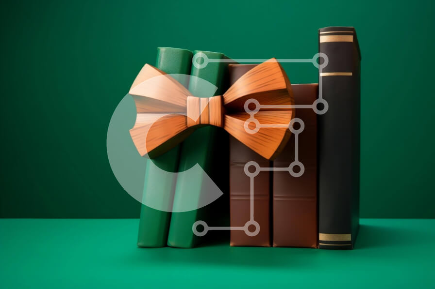 Intra Συλλεκτικό Ξύλινο Παζλ Plywood  4mm - Στοίβα από βιβλία με ξύλινους φιόγκους Σε Ξύλινο Κουτί - Διαστάσεις: 10x10 cm – 25 κομμάτια