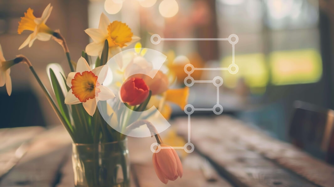 Intra Συλλεκτικό Ξύλινο Παζλ Plywood  4mm - Πολύχρωμα λουλούδια σε γυάλινο βάζο στο τραπέζι Σε Ξύλινο Κουτί - Διαστάσεις: 10x10 cm – 25 κομμάτια