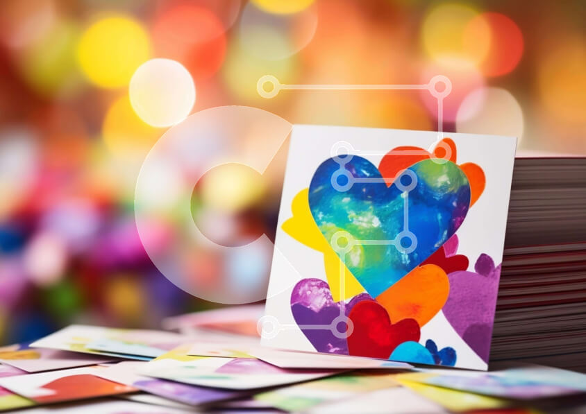 Intra Συλλεκτικό Ξύλινο Παζλ Plywood  4mm - Ευχετήριες κάρτες για την ημέρα του Αγίου Βαλεντίνου με σχέδια σε σχήμα καρδιάς Σε Ξύλινο Κουτί - Διαστάσεις: 10x10 cm – 25 κομμάτια