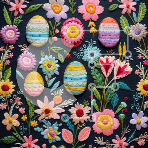 Intra Συλλεκτικό Ξύλινο Παζλ Plywood  4mm - Πολύχρωμο στεφάνι πασχαλινών αυγών σε μαύρο φόντο Σε Ξύλινο Κουτί - Διαστάσεις Puzzle: 10x10 cm – 25 κομμάτια - Image 1