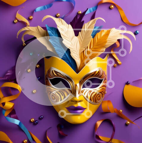 Intra Συλλεκτικό Ξύλινο Παζλ Plywood 4mm - Ζωντανή μάσκα μεταμφίεσης με πολύχρωμα φτερά Σε Ξύλινο Κουτί - Διαστάσεις Puzzle: 10x10 cm – 25 κομμάτια - Image 1