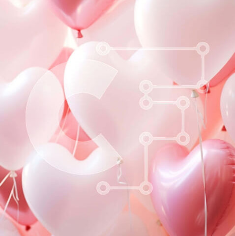 Intra Συλλεκτικό Ξύλινο Παζλ Plywood 4mm - Μπαλόνια σε σχήμα καρδιάς σε ροζ και λευκό Σε Ξύλινο Κουτί - Διαστάσεις Puzzle: 10x10 cm – 25 κομμάτια - Image 1