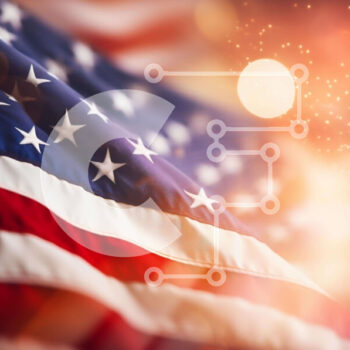 Intra Συλλεκτικό Ξύλινο Παζλ Plywood  4mm - Αμερικανική σημαία με φωτεινά φώτα την ημέρα της ανεξαρτησίας Σε Ξύλινο Κουτί - Διαστάσεις: 10x10 cm – 25 κομμάτια - Image 1