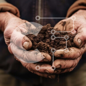 Intra Συλλεκτικό Ξύλινο Παζλ Plywood  4mm - Χέρια που κρατούν γόνιμο έδαφος για κηπουρική ή γεωργία Σε Ξύλινο Κουτί - Διαστάσεις: 10x10 cm – 25 κομμάτια