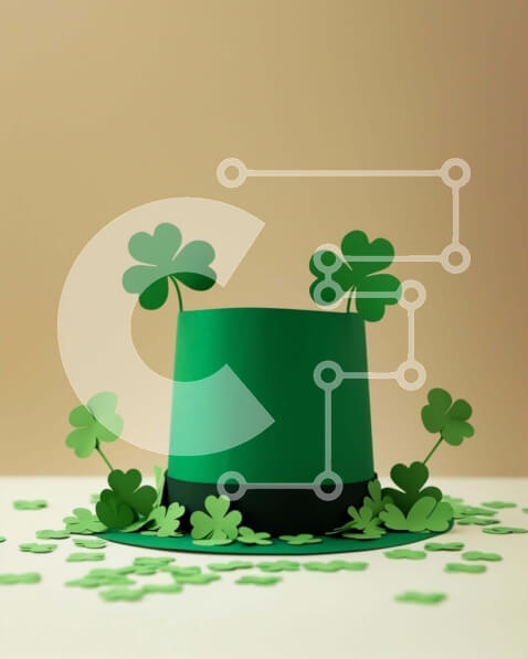 Intra Συλλεκτικό Ξύλινο Παζλ Plywood  4mm - Καπέλο τριφύλλι για τον εορτασμό του Αγίου Πατρικίου Σε Ξύλινο Κουτί - Διαστάσεις: 10x10 cm – 25 κομμάτια