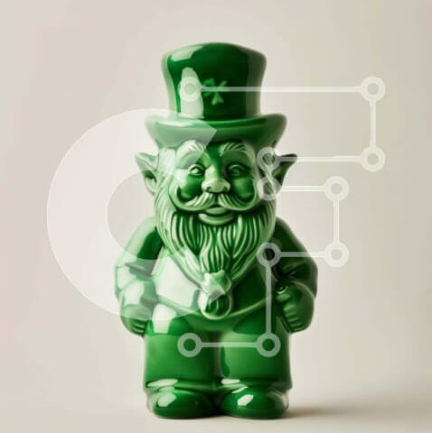 Intra Συλλεκτικό Ξύλινο Παζλ Plywood  4mm - Ειδώλιο καλλικάτζαρου με στολή με θέμα την Ιρλανδία Σε Ξύλινο Κουτί - Διαστάσεις: 10x10 cm – 25 κομμάτια - Image 1