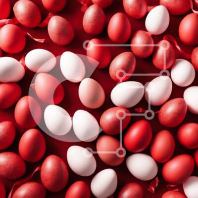 Intra Συλλεκτικό Ξύλινο Παζλ Plywood 4mm - Πασχαλινά αυγά σε κόκκινο φόντο Σε Ξύλινο Κουτί - Διαστάσεις Puzzle: 10x10 cm – 25 κομμάτια - Image 1