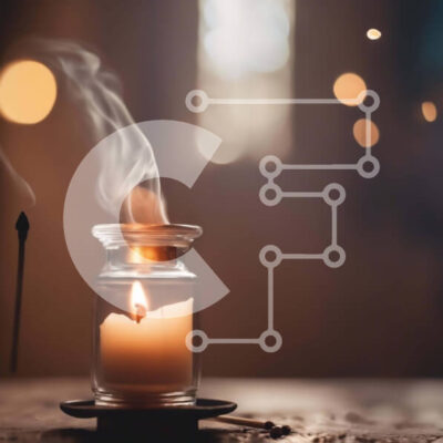 Intra Συλλεκτικό Ξύλινο Παζλ Plywood  4mm - Αναμμένο κερί σε γυάλινο βάζο με καπνό Σε Ξύλινο Κουτί - Διαστάσεις: 10x10 cm – 25 κομμάτια - Image 1