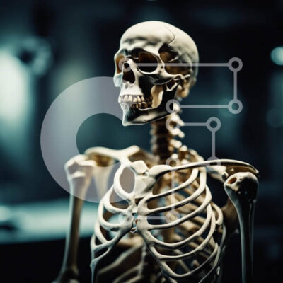 Intra Συλλεκτικό Ξύλινο Παζλ Plywood  4mm - Ανθρώπινος σκελετός στο σκοτάδι για ιατρική έρευνα και εκπαίδευση Σε Ξύλινο Κουτί - Διαστάσεις Puzzle: 10x10 cm – 25 κομμάτια - Image 1