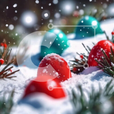 Intra Συλλεκτικό Ξύλινο Παζλ Plywood  4mm - Πολύχρωμα Πασχαλινά αυγά στο χιόνι Σε Ξύλινο Κουτί - Διαστάσεις: 10x10 cm – 25 κομμάτια - Image 1