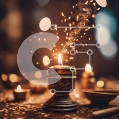 Intra Συλλεκτικό Ξύλινο Παζλ Plywood  4mm - Ξύλινο τραπέζι με θυμίαμα και κεριά για πνευματικές τελετουργίες Σε Ξύλινο Κουτί - Διαστάσεις Puzzle: 10x10 cm – 25 κομμάτια - Image 1