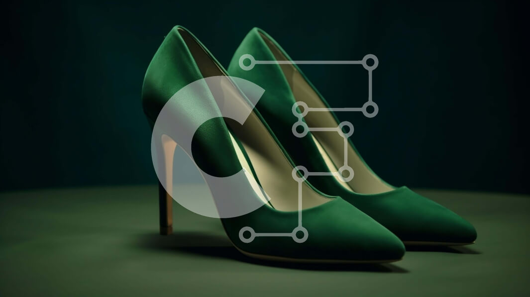 Intra Συλλεκτικό Ξύλινο Παζλ Plywood  4mm - Ζευγάρι κομψά πράσινα ψηλοτάκουνα παπούτσια Σε Ξύλινο Κουτί - Διαστάσεις Puzzle: 10x10 cm – 25 κομμάτια