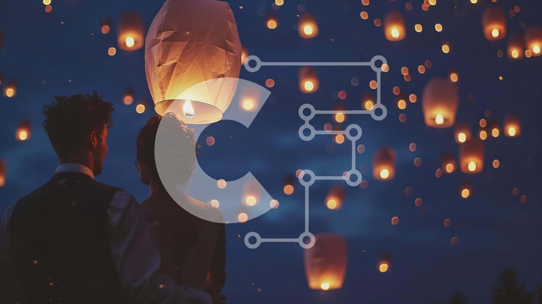 Intra Συλλεκτικό Ξύλινο Παζλ Plywood  4mm - Ζευγάρι που κρατά τα φανάρια στον ουρανό Σε Ξύλινο Κουτί - Διαστάσεις: 10x10 cm – 25 κομμάτια