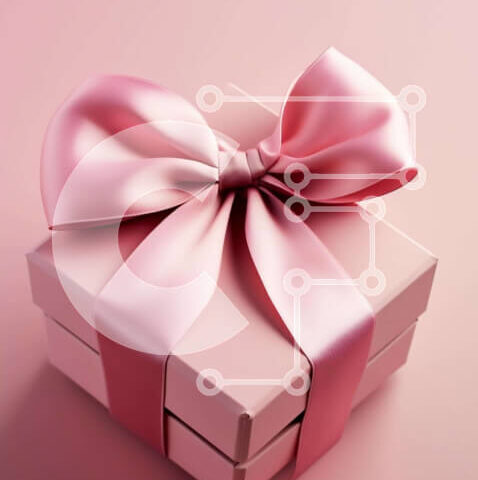 Intra Συλλεκτικό Ξύλινο Παζλ Plywood 4mm - Ροζ κουτί δώρου με κομψό φιόγκο σε ροζ φόντο Σε Ξύλινο Κουτί - Διαστάσεις: 10x10 cm – 25 κομμάτια - Image 1