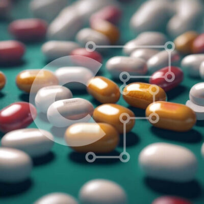 Intra Συλλεκτικό Ξύλινο Παζλ Plywood  4mm - Ζωηρόχρωμες κάψουλες χαπιών σε μια επιφάνεια εργασίας Σε Ξύλινο Κουτί - Διαστάσεις Puzzle: 10x10 cm – 25 κομμάτια - Image 1