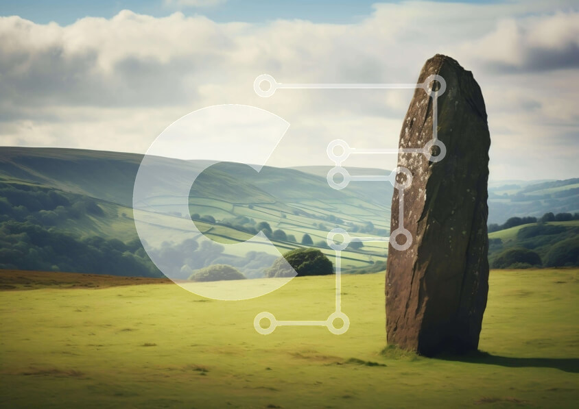 Intra Συλλεκτικό Ξύλινο Παζλ Plywood  4mm - Μεγάλη όρθια πέτρα στο χωράφι Σε Ξύλινο Κουτί - Διαστάσεις: 10x10 cm – 25 κομμάτια