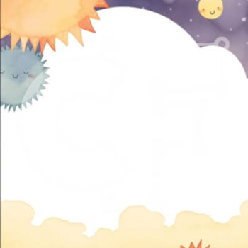 Intra Συλλεκτικό Ξύλινο Παζλ Plywood  4mm - Πολύχρωμο κινούμενα σχέδια ουρανό φόντο με χαμογελαστούς ήλιους και αστέρια Σε Ξύλινο Κουτί - Διαστάσεις Puzzle: 10x10 cm – 25 κομμάτια - Image 1