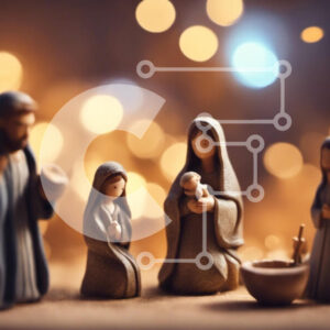 Intra Συλλεκτικό Ξύλινο Παζλ Plywood  4mm - Σκηνή της Γέννησης με τα ειδώλια των σοφών, του Ιησού και της Μαρίας Σε Ξύλινο Κουτί - Διαστάσεις Puzzle: 10x10 cm – 25 κομμάτια