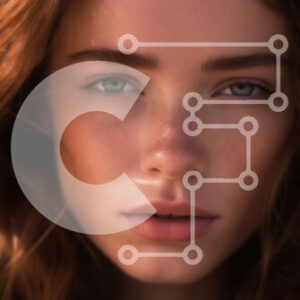 Intra Συλλεκτικό Ξύλινο Παζλ Plywood  4mm - Πορτρέτο μιας νεαρής γυναίκας με κόκκινα μαλλιά και πράσινα μάτια Σε Ξύλινο Κουτί - Διαστάσεις Puzzle: 10x10 cm – 25 κομμάτια