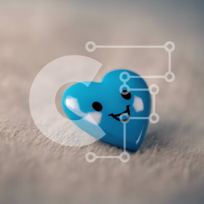 Intra Συλλεκτικό Ξύλινο Παζλ Plywood  4mm - Μπλε καρδιά με χαμογελαστό πρόσωπο Σε Ξύλινο Κουτί - Διαστάσεις Puzzle: 10x10 cm – 25 κομμάτια - Image 1