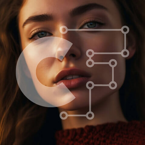 Intra Συλλεκτικό Ξύλινο Παζλ Plywood 4mm - Πορτρέτο μιας νεαρής γυναίκας με μακριά καστανά μαλλιά και καστανά μάτια Σε Ξύλινο Κουτί - Διαστάσεις Puzzle: 10x10 cm – 25 κομμάτια - Image 1