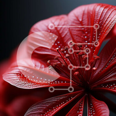 Intra Συλλεκτικό Ξύλινο Παζλ Plywood  4mm - Όμορφη εικόνα ενός κόκκινου λουλουδιού με σταγονίδια νερού Σε Ξύλινο Κουτί - Διαστάσεις: 10x10 cm – 25 κομμάτια - Image 1