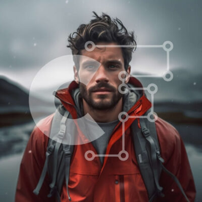 Intra Συλλεκτικό Ξύλινο Παζλ Plywood  4mm - Ασπρόμαυρη εικόνα ενός άνδρα που στέκεται σε μια βραχώδη ακτή και παρακολουθεί τα κύματα Σε Ξύλινο Κουτί - Διαστάσεις: 10x10 cm – 25 κομμάτια - Image 1