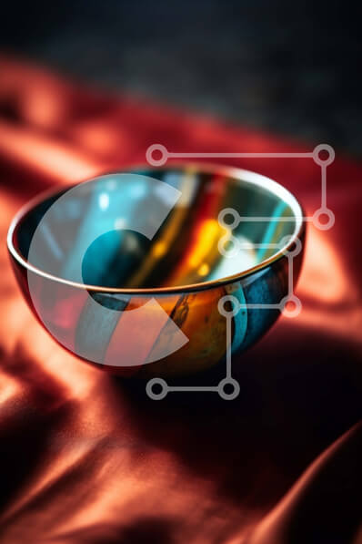 Intra Συλλεκτικό Ξύλινο Παζλ Plywood  4mm - Ζωντανό μπολ με τρόφιμα σε φόντο κόκκινο ύφασμα Σε Ξύλινο Κουτί - Διαστάσεις: 10x10 cm – 25 κομμάτια