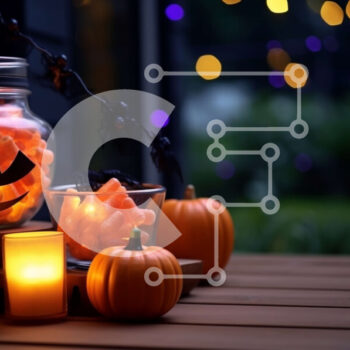 Intra Συλλεκτικό Ξύλινο Παζλ Plywood  4mm - Διακοσμήσεις αποκριών με καραμέλες κολοκύθες και φαναράκια Σε Ξύλινο Κουτί - Διαστάσεις Puzzle: 10x10 cm – 25 κομμάτια - Image 1