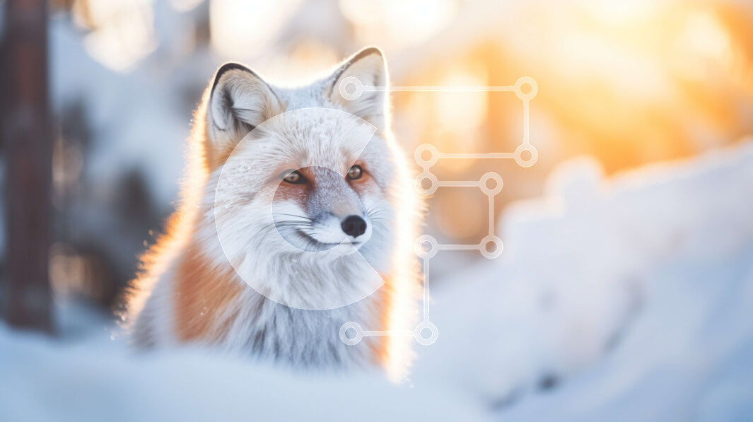 Intra Συλλεκτικό Ξύλινο Παζλ Plywood  4mm - Κόκκινη αλεπού στο χιόνι Σε Ξύλινο Κουτί - Διαστάσεις: 10x10 cm – 25 κομμάτια