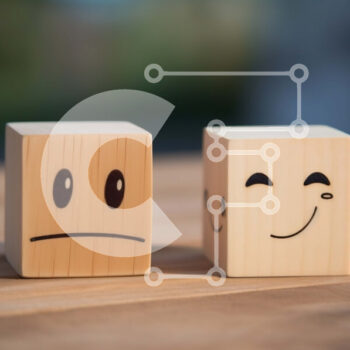 Intra Συλλεκτικό Ξύλινο Παζλ Plywood  4mm - Ξύλινοι μπλοκ με χαμογελαστά και θλιμμένα πρόσωπα Σε Ξύλινο Κουτί - Διαστάσεις Puzzle: 10x10 cm – 25 κομμάτια - Image 1