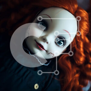 Intra Συλλεκτικό Ξύλινο Παζλ Plywood  4mm - Vintage κούκλα με μακριά κόκκινα μαλλιά και μαύρα μάτια Σε Ξύλινο Κουτί - Διαστάσεις Puzzle: 10x10 cm – 25 κομμάτια