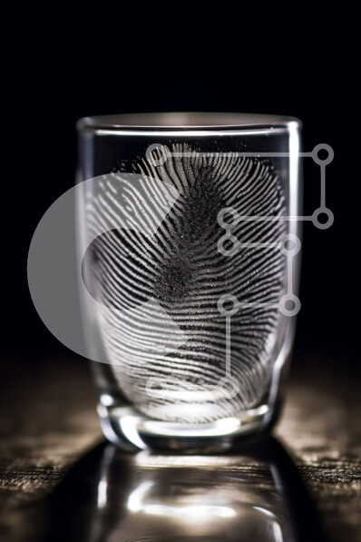 Intra Συλλεκτικό Ξύλινο Παζλ Plywood  4mm - Λεπτομερής εικόνα ενός δακτυλικού αποτυπώματος σε μια γυάλινη επιφάνεια Σε Ξύλινο Κουτί - Διαστάσεις: 10x10 cm – 25 κομμάτια