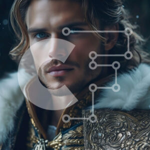 Intra Συλλεκτικό Ξύλινο Παζλ Plywood  4mm - Άνδρας με μεσαιωνική στολή που στέκεται στο χιονισμένο δάσος με τα πεύκα Σε Ξύλινο Κουτί - Διαστάσεις Puzzle: 10x10 cm – 25 κομμάτια